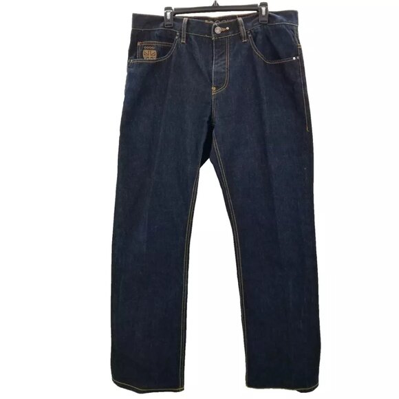Vintage Y2K Coogi Baggy Emrboidered Denim Jeans 38x34 Hip Hop Skate